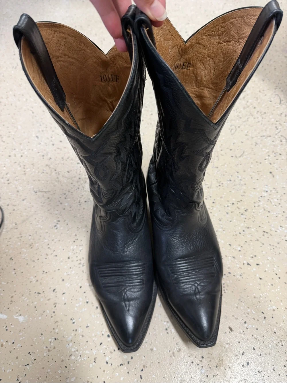 Ariat Men’s 10.5 EE Heritage Black Leather Western Cowboy Boots #35105